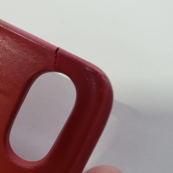 BOTTEGA VENETA IPhone Cases X XS Cell Phone Hard Cover Designer Red Leather - Picture 7 of 10